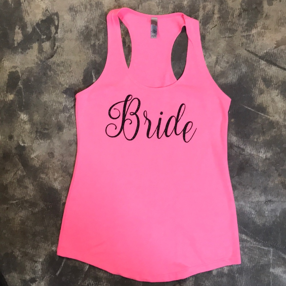 Neon Pink Bride Tank Top